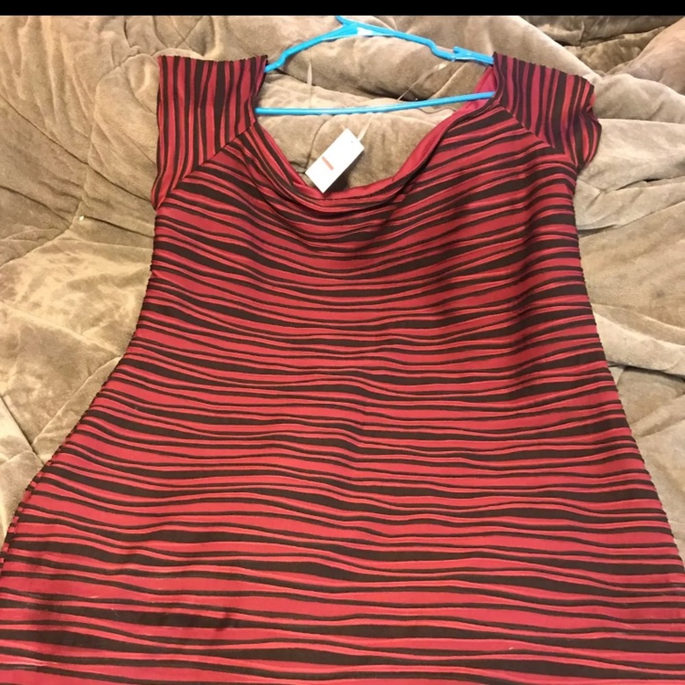 Purple and black striped dress